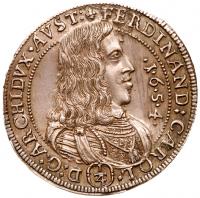 Ferdinand Karl, Archduke (1646-1662). Silver Â¼ Taler, 1654