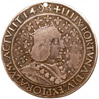 Charles VIII (1483-1497). Silver Medal, dated 1493
