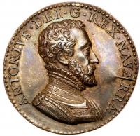 Navarre. Antoine de Bourbon, King of Navarre. Silver Medal, dated 1560