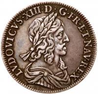 Louis XIII (1610-1643). Silver Â½ Ecu, 1643-A