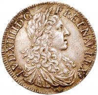Louis XIV (1643-1715). Silver Â½ Ecu au buste juvenile, 1659 (9)