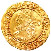 James I (1603-1625). Gold Half Laurel (10 Shillings), undated