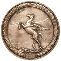 Franz Josef (1848-1916). Silver Medal in Tribute to the Race Horse Kinesem, Dated 1874
