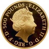 Elizabeth II (1952-). Gold Proof Ten Ounces of Five Hundred Pounds, Seymour Panther, 2022