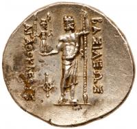 Baktrian Kingdom. Agathokles. Silver Tetradrachm (16.74 g), ca. 185-170 BC EF - 2