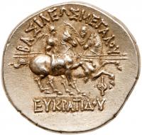 Baktrian Kingdom. Eukratides I. Silver Tetradrachm (16.96 g), ca. 171-145 BC - 2
