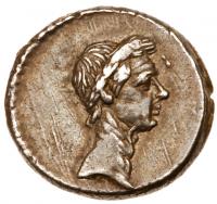 Julius Caesar. Silver Denarius (3.90 g), 42 BC