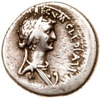 Mark Antony & Cleopatra VII. Silver Denarius (3.74 g), 34 BC - 2