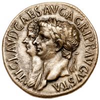 Claudius, with Agrippina II. Silver Cistophorus (10.89 g), AD 41-54