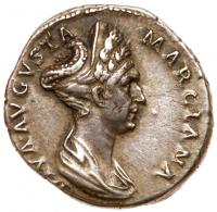 Marciana, sister of Trajan. Silver Denarius (3.15 g), Augusta, ca. AD 105-112/4