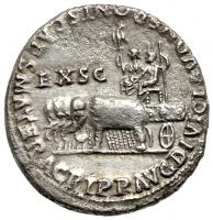 Nero, with Agrippina II. Silver Denarius (3.28 g), AD 54-68 - 2