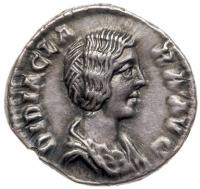 Didia Clara, daughter of Didius Julianus. Silver Denarius (2.55 g), Augusta, AD 193