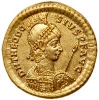 Theodosius II, AD 402-450. Gold Solidus (4.46 g)