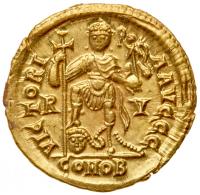 Valentinian III, AD 425-455. Gold Solidus (4.48 g) - 2