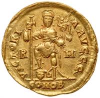 Valentinian III, AD 425-455. Gold Solidus (4.49 g) - 2