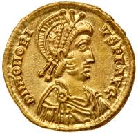 Honorius, AD 393-423. Gold Solidus (4.47 g)