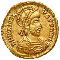 Honorius, AD 393-423. Gold Solidus (4.49 g)