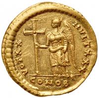 Pulcheria, sister of Theodosius II. Gold Solidus (4.47 g) - 2