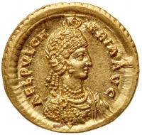 Pulcheria, sister of Theodosius II. Gold Solidus (4.47 g)