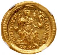 WITHDRAWN - Theodosius II, AD 402-450. Gold Solidus (4.47 g) - 2