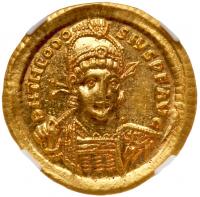 WITHDRAWN - Theodosius II, 402-450 AD. Gold Solidus (4.46g)