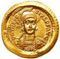 Theodosius II, 402-450 AD. Gold Solidus (4.49g)