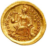 Theodosius II, 402-450 AD. Gold Solidus (4.5g) - 2