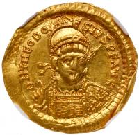 Theodosius II, 402-450 AD. Gold Solidus (4.49g)