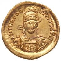 Theodosius II, 402-450 AD. Gold Solidus (4.48g) Superb EF