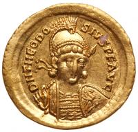 Theodosius II, 402-450 AD. Gold Solidus (4.37g)