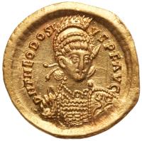 Theodosius II, 402-450 AD. Gold Solidus (4.37g)