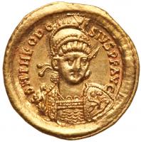 Theodosius II, 402-450 AD. Gold Solidus (4.46g)