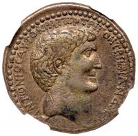Cleopatra and Mark Antony, silver Tetradrachm, Antioch, 36 B C. NGC XF, 4/5, 3/5 - 2
