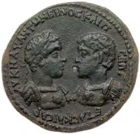 Caracalla, with Geta, as Caesar. Ã Medallion of 8 Assaria (24.88 g), AD 198-209