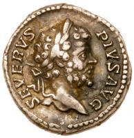 Septimius Severus, with Caracalla and Geta, as Caesar. Silver Denarius (3.04 g), AD 193-211
