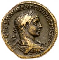 Elagabalus. Ã Sestertius (24.24 g.), AD 218-222