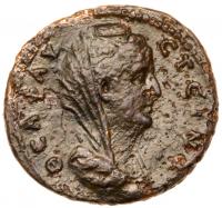 Diva Faustina I, with Galerius Antoninus. Ã (8.34 g), died AD 140/1