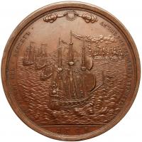 Medal. Bronze. 54 mm. By S. Yudin. In Honor of Admiral Feodor Apraxin, 1708. - 2