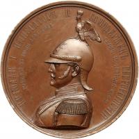 Medal. Bronze. 86 mm. By P. Brusnitsyn. On the Opening of the Nicholas I Monument in St. Petersburg, 1859.