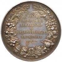 Prize Medal. Silver. 50.7mm, 61.1 gm. Unsigned, by A. Vasyutinsky and M. Skudnov. Ministry of Agriculture and State Property. - 2