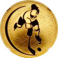 200 Roubles 2010. GOLD (0.999). 31.37 gm. Winter Sports series. Hockey. - 2