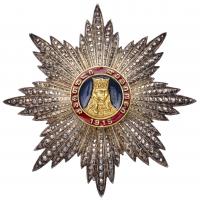 Breast Star. 1st Class. Silver, gilt and red and black enamels. 87 mm.