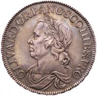 Oliver Cromwell (d.1658), silver Crown, 1658, 8 in date struck over 7. NGC MS61.