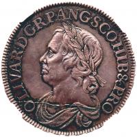 Oliver Cromwell (d.1658), silver Crown, 1658, 8 in date struck over 7.