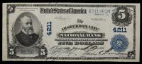 $5 National Bank Note. Amsterdam City NB, NY. Ch. # 4211. Fr. 601.
