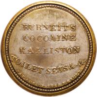 Encased Postage. Burnett's Cocaine Kalliston. Five Cents. EP-69, HB-75. - 2