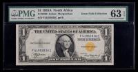 1935A $1 North Africa Silver Certificate. Fr. 2306. PMG Choice Unc 63 EPQ.