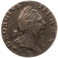 1773 Virginia Halfpenny. No period after "GEORGIVS"