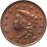 1818 Coronet Head 1C NGC MS64 BR