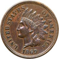 1869 Indian Head 1C EF45